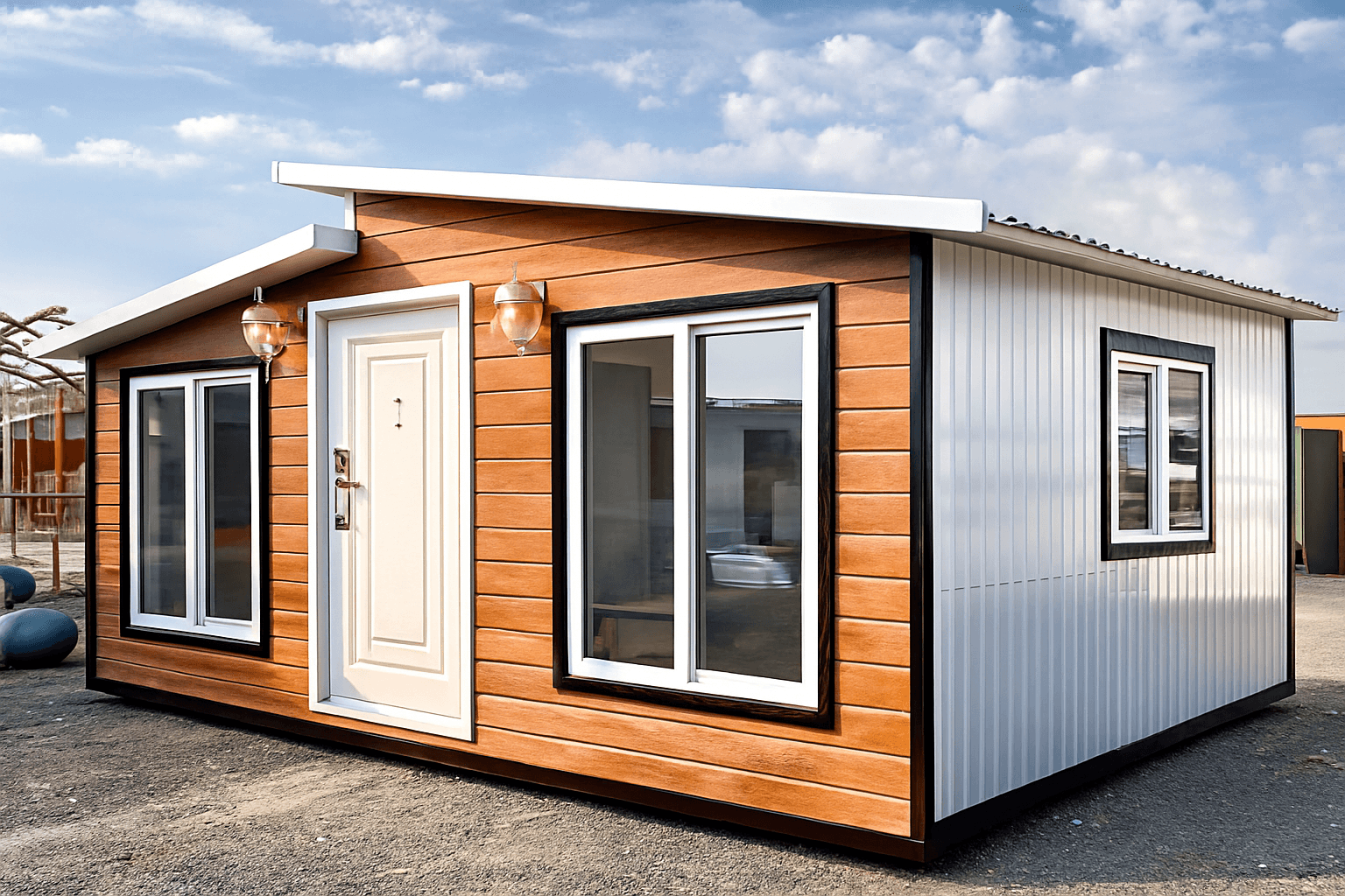 کانکس کانکس ویلایی – کانکس ویلایی ۳۰ متری – نمای طرح چوب مدرن – کانکس نیکان