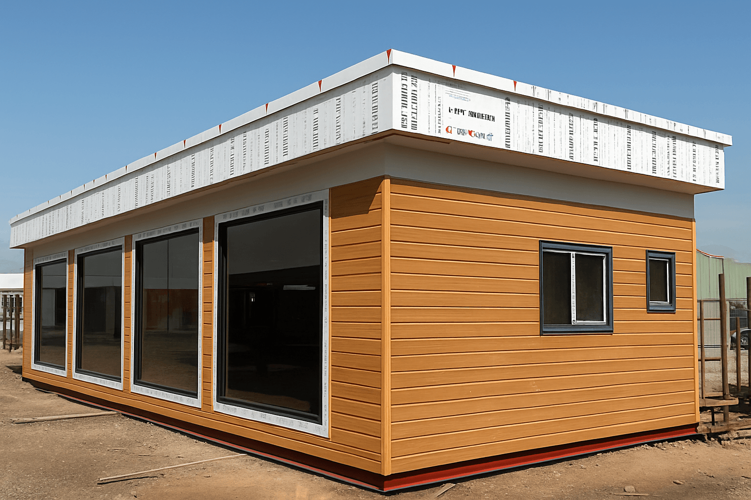 کانکس کانکس فست فود – کانکس فستفودی طرح چوب – اجرای مدرن با پنجرههای سرتاسری – کانکس نیکان